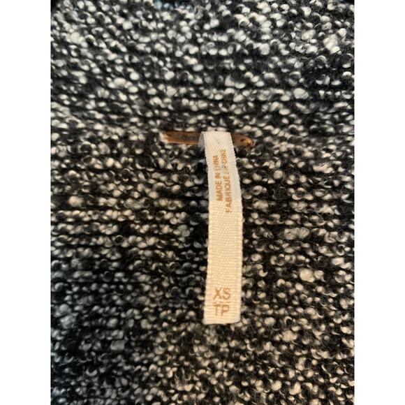 Free People Moto Jacket Lined Slouchy Marbled Black/Gray Belted Size XS - Picture 5 of 8